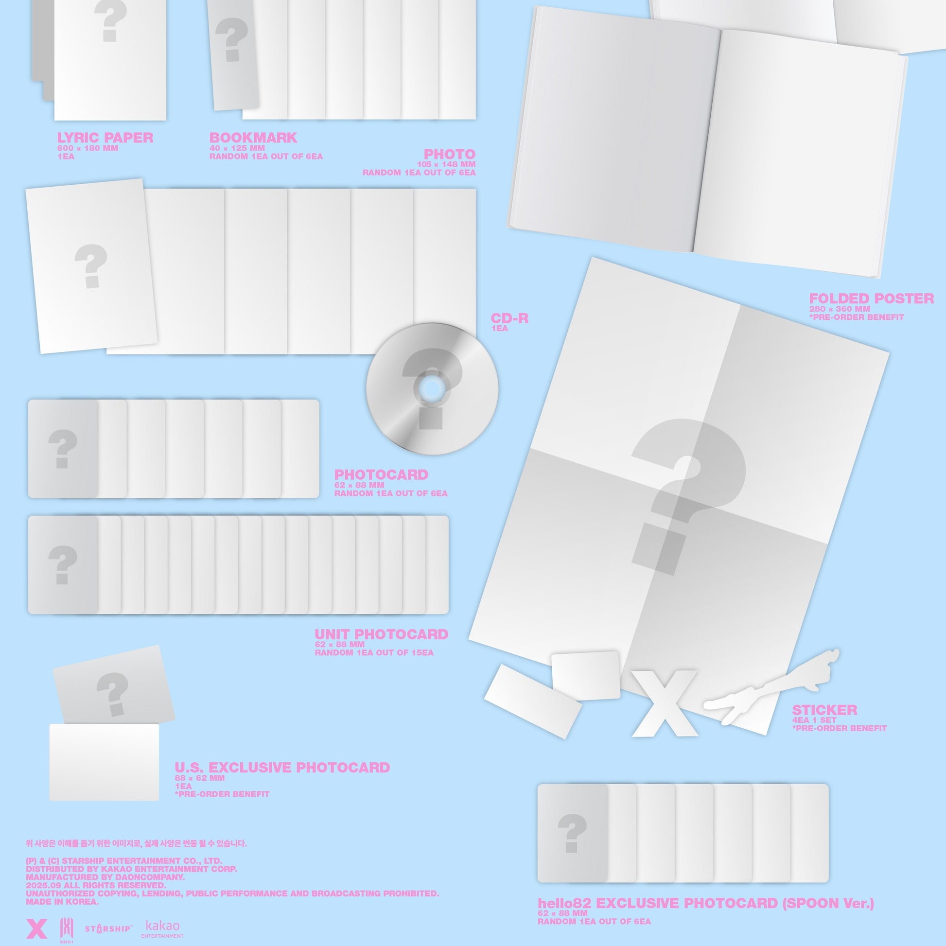 (PRE-ORDER) [HELLO82] [HELLO82 EXCLUSIVE] MONSTA X - THE X (4 VERSIONS) - LightUpK