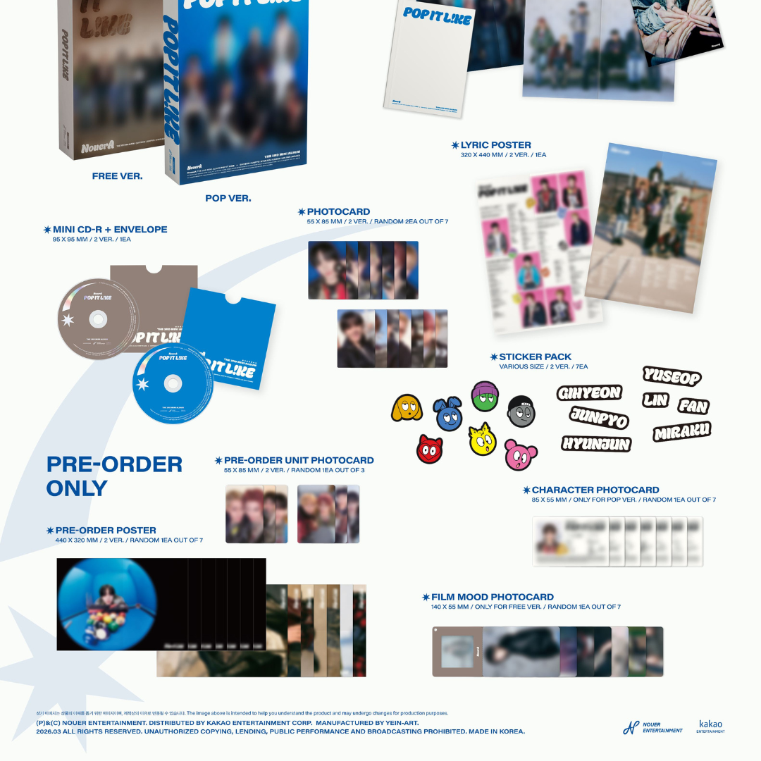 (PRE-ORDER) NOUERA - 3RD MINI ALBUM [POP IT LIKE] (2 VERSIONS) RANDOM - LightUpK