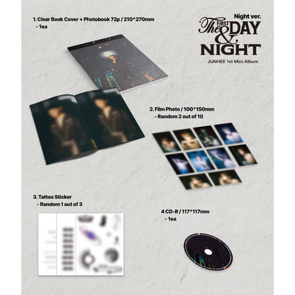 (PRE-ORDER) JUNHEE - 1ST MINI ALBUM [THE FIRST DAY & NIGHT] (2 VERSIONS) RANDOM - LightUpK