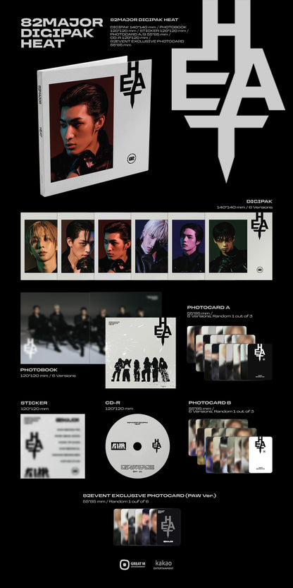 (PRE-ORDER) [hello82] [82EVENT EXCLUSIVE] 82MAJOR - HEAT (DIGIPACK) (6 VERSIONS)