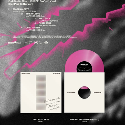 (PRE-ORDER) LE SSERAFIM - 2ND STUDIO ALBUM [PUREFLOW PT.1] VINYL (2 VERSIONS) RANDOM - LightUpK