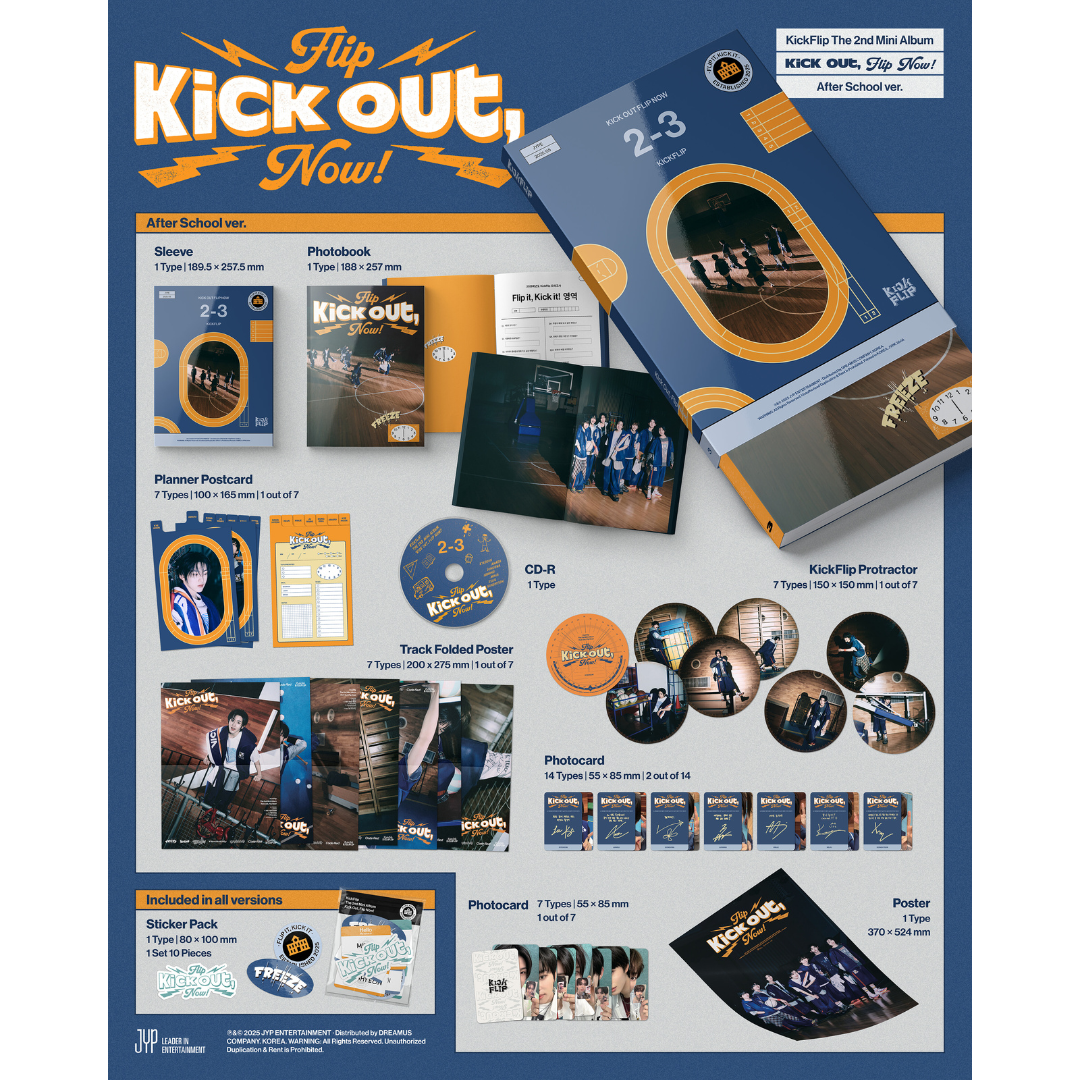 KICKFLIP - 2ND MINI ALBUM [KICK OUT, FLIP NOW!] (3 VERSIONS) - LightUpK