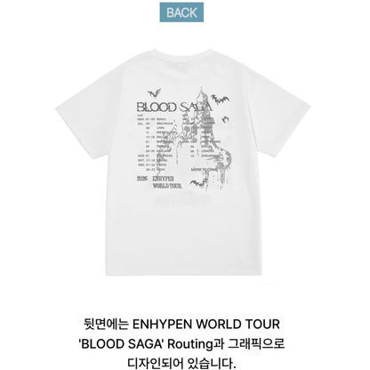 ENHYPEN - BLOOD SAGA WORLD TOUR OFFICIAL MD S/S T-SHIRT (WHITE) (2 SIZES)