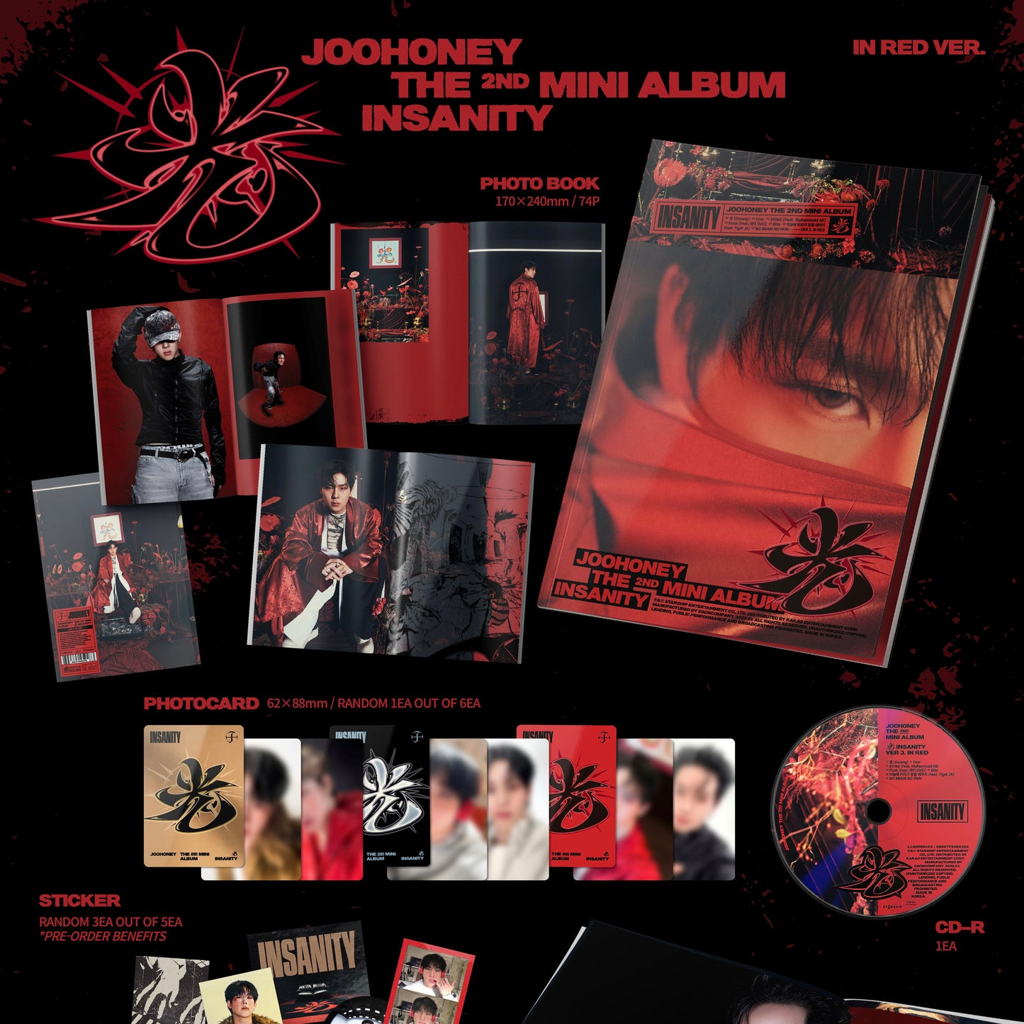 JOOHONEY - 2ND MINI ALBUM [光 (INSANITY)] (3 VERSIONS) - LightUpK