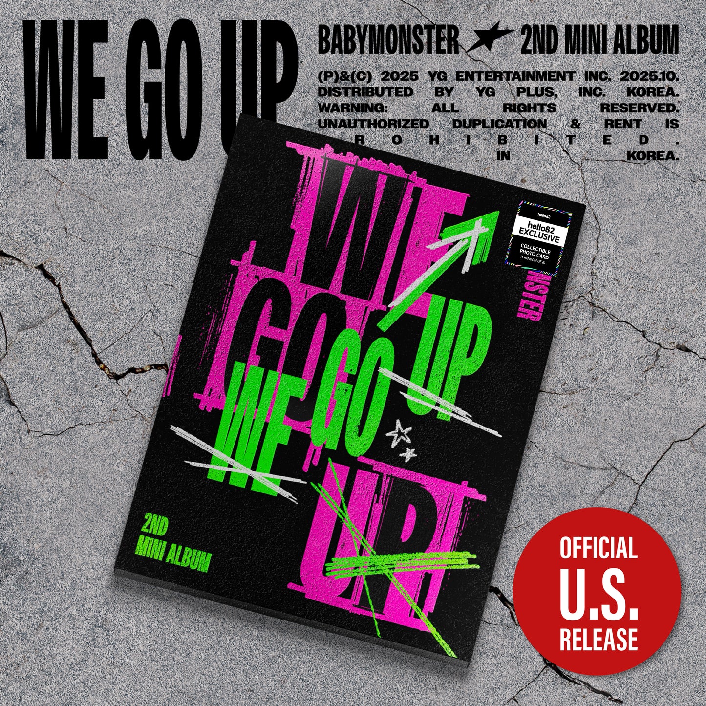 (PRE-ORDER) [HELLO82] (HELLO82 EXCLUSIVE) BABYMONSTER - WE GO UP (3 VERSIONS) - LightUpK