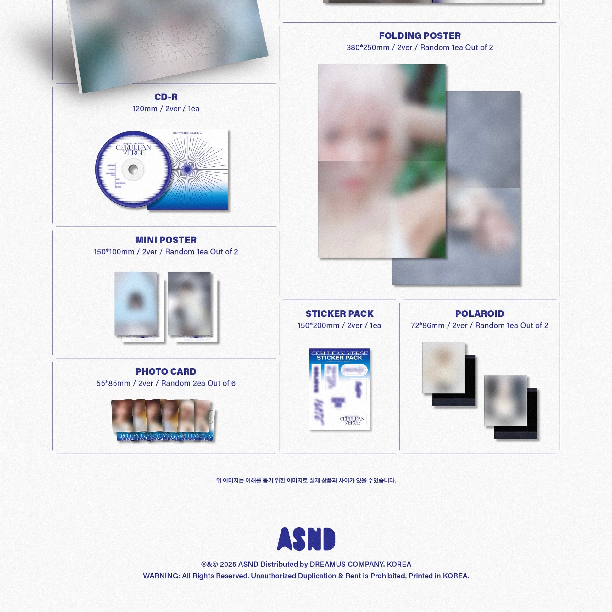 (PRE-ORDER) WENDY - 3RD MINI ALBUM [CERULEAN VERGE] PHOTOBOOK VER. (2 VERSIONS) RANDOM - LightUpK