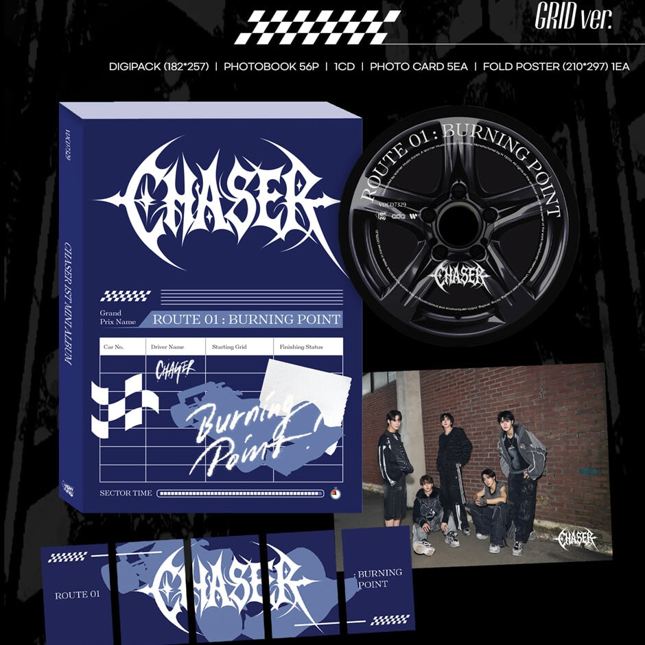 CHASER - 1ST MINI ALBUM [ROUTE 01 : BURNING POINT] (3 VERSIONS) - LightUpK