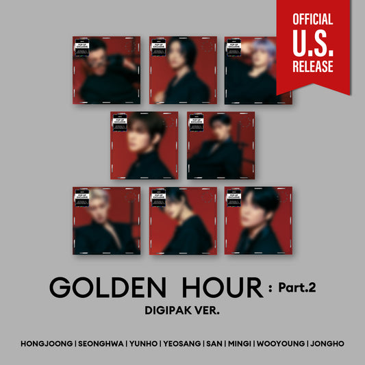 (PRE-ORDER) [HELLO82] [POP-UP EXCLUSIVE] ATEEZ - GOLDEN HOUR : PART 2 DIGIPACK (8 VERSIONS) RANDOM