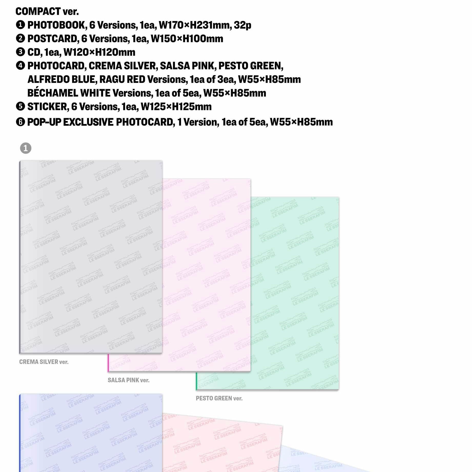 (PRE-ORDER) [HELLO82] [POP-UP EXCLUSIVE] LE SSERAFIM - 'SPAGHETTI' (COMPACT VER.) (6 VERSIONS) RANDOM - LightUpK