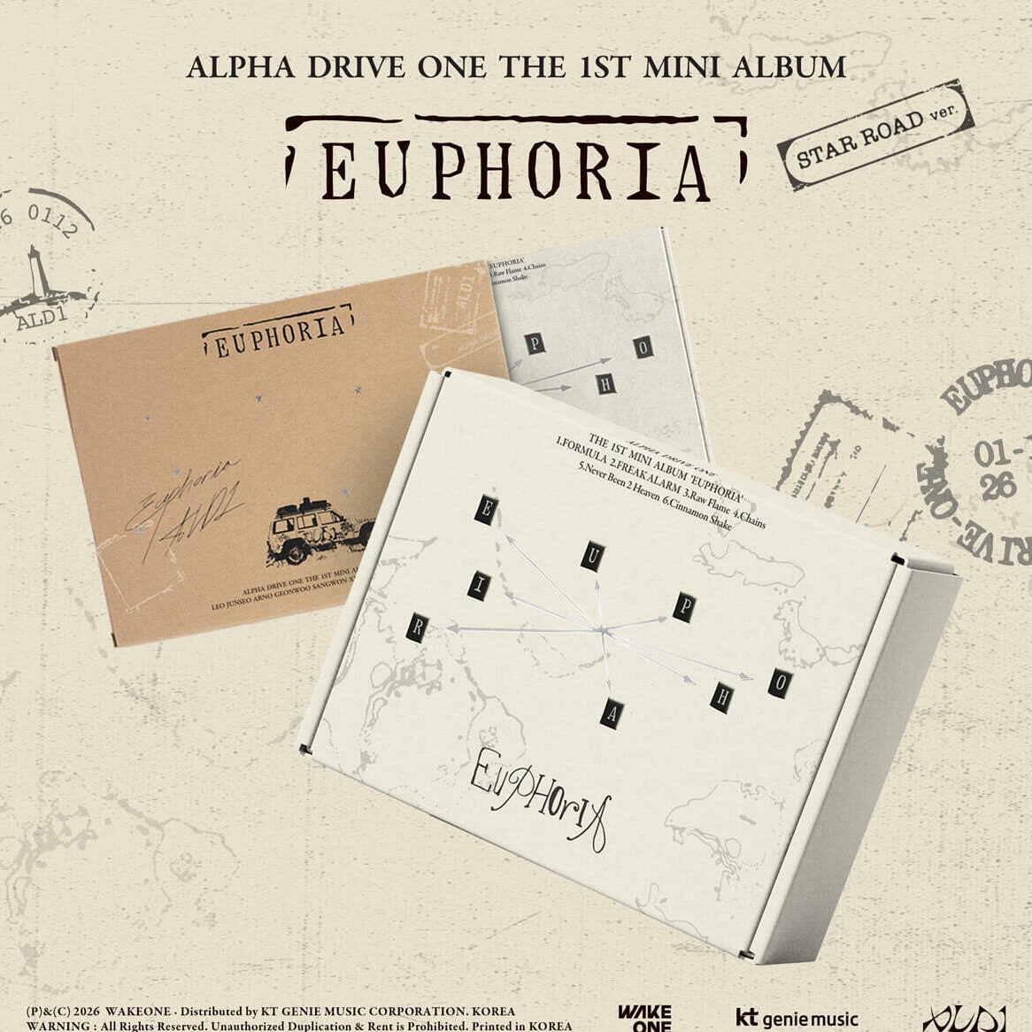ALPHA DRIVE ONE - THE 1ST MINI ALBUM [EUPHORIA] STAR ROAD VER. - LightUpK