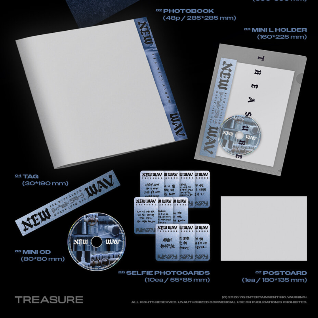 (PRE-ORDER) TREASURE - 4TH MINI ALBUM [NEW WAV] (2 VERSIONS) RANDOM - LightUpK