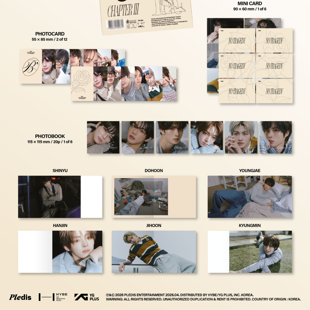 (PRE-ORDER) TWS - NO TRAGEDY (COMPACT VER.) (3 VERSIONS) RANDOM - LightUpK