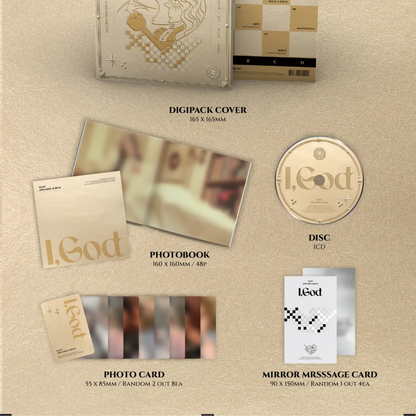 (PRE-ORDER) XLOV - 2ND MINI ALBUM [I,GOD] (4 VERSIONS) RANDOM - LightUpK