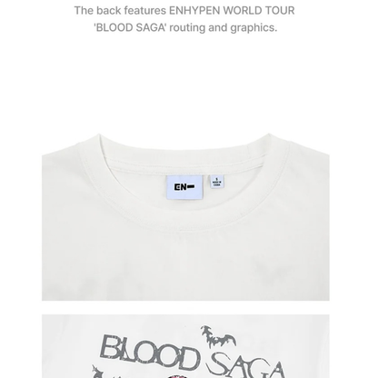 ENHYPEN - BLOOD SAGA WORLD TOUR OFFICIAL MD S/S T-SHIRT (WHITE) (2 SIZES)