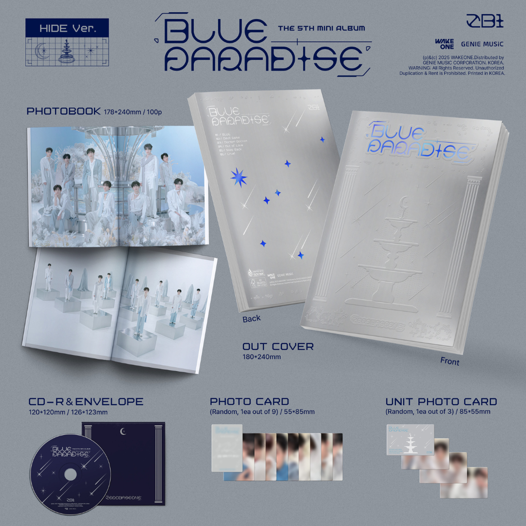 [MAKESTAR LUCKY DRAW] [ONLINE ONLY] ZEROBASEONE - 5TH MINI ALBUM [BLUE PARADISE] (2 VERSIONS) - LightUpK