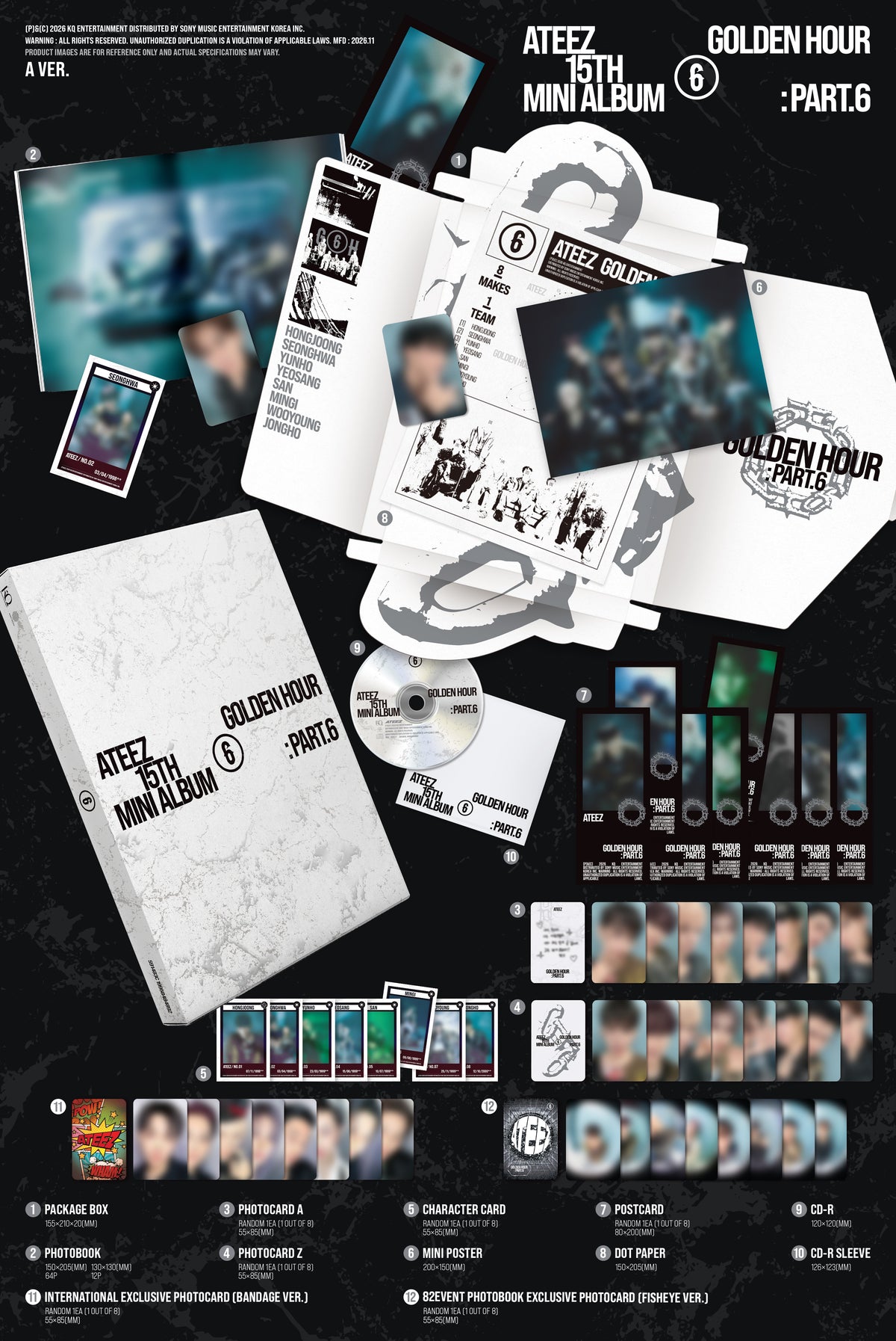 (PRE-ORDER) [hello82] [82EVENT EXCLUSIVE] ATEEZ - GOLDEN HOUR : PART.6 (3 VERSIONS)
