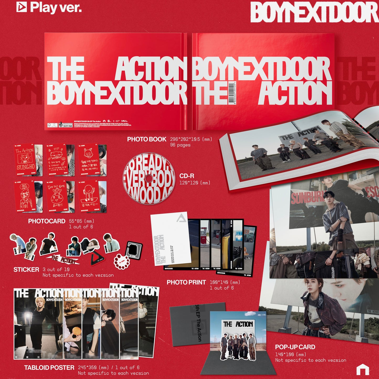 (PRE-ORDER) [HELLO82] [HELLO82 EXCLUSIVE] BOYNEXTDOOR - 5TH EP [THE ACTION] (3 VERSIONS) - LightUpK