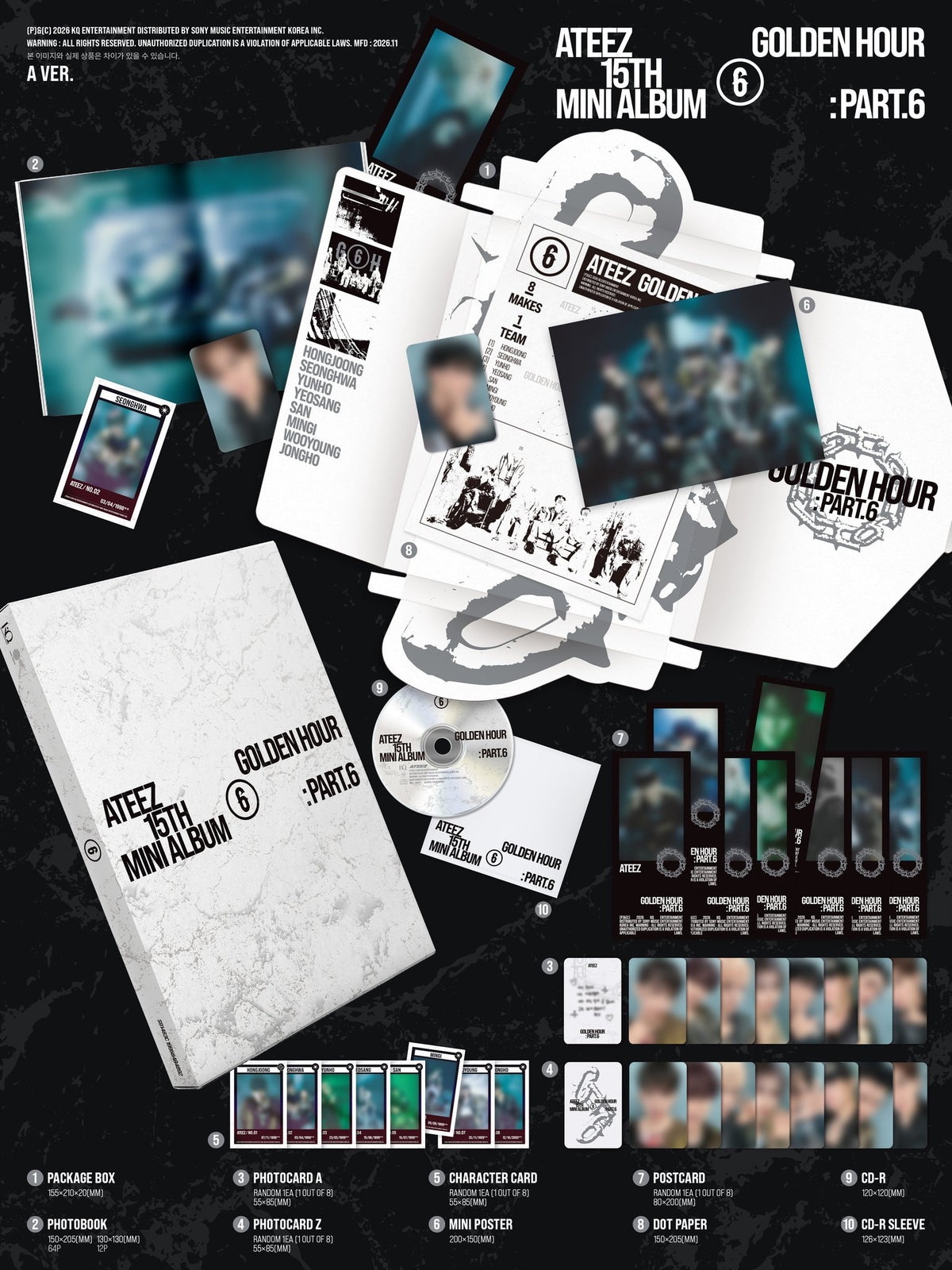 (PRE-ORDER) ATEEZ - GOLDEN HOUR : PART.6 (3 VERSIONS) RANDOM