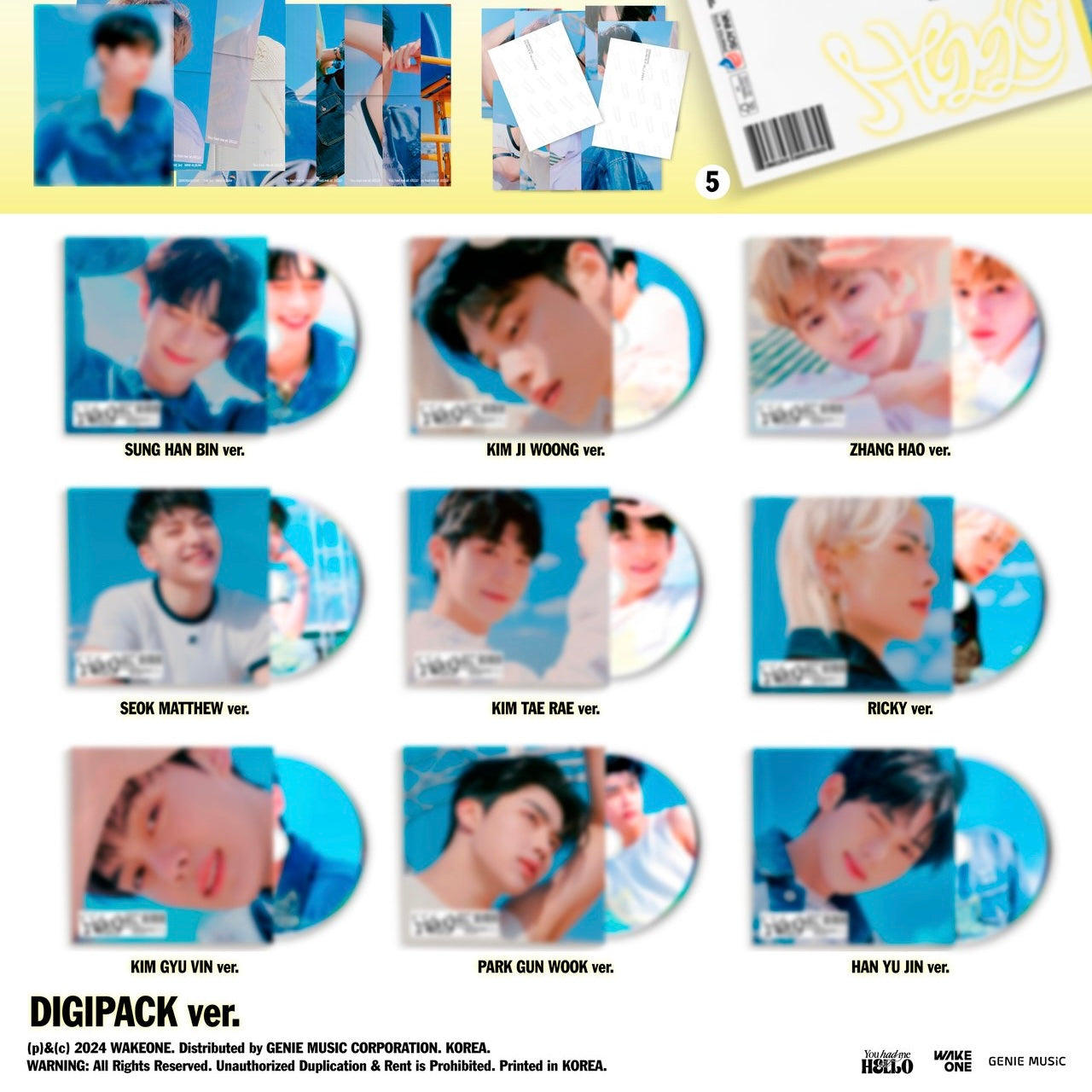 (PRE-ORDER) ZEROBASEONE - 3RD MINI ALBUM [YOU HAD ME AT HELLO] [DIGIPACK VER.] (9 VERSIONS) RANDOM