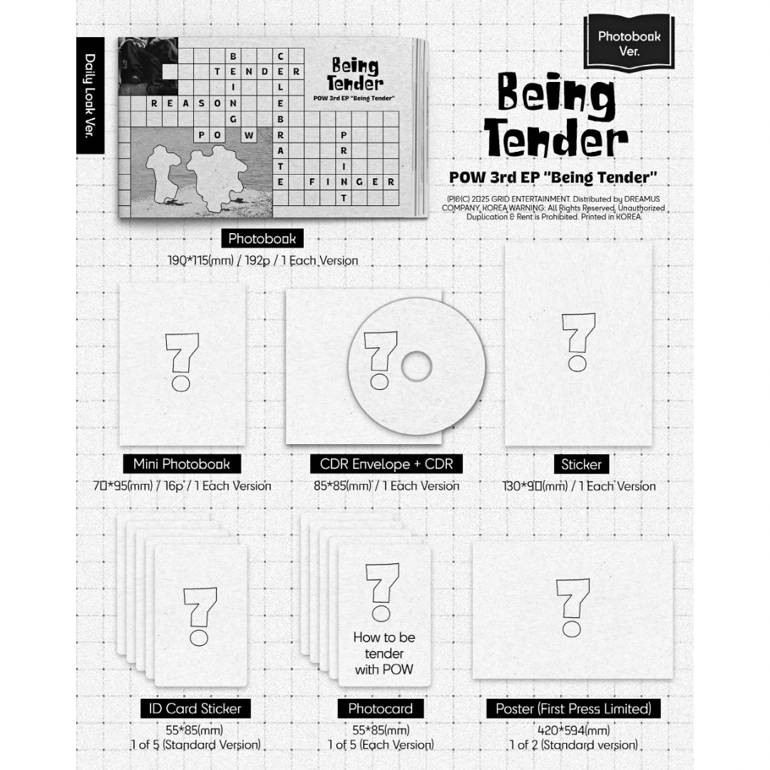 POW - 3RD MINI ALBUM [BEING TENDER] PHOTOBOOK VER. (2 VERSIONS) - LightUpK