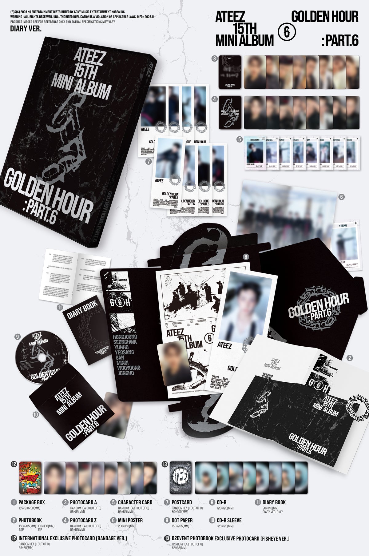 (PRE-ORDER) [hello82] [82EVENT EXCLUSIVE] ATEEZ - GOLDEN HOUR : PART.6 (3 VERSIONS)