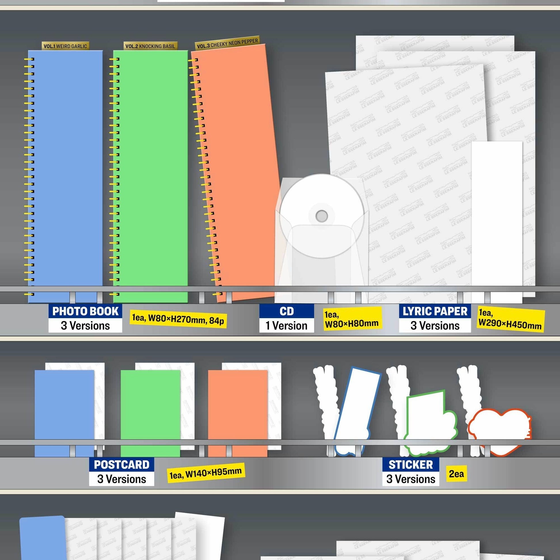 (PRE-ORDER) [HELLO82] [HELLO82 EXCLUSIVE] LE SSERAFIM - 'SPAGHETTI' (3 VERSIONS) - LightUpK