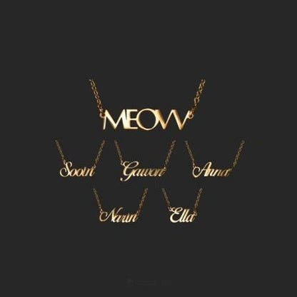 MEOVV - NAME PLATE NECKLACE [MEOVV] (6 VERSIONS) - LightUpK