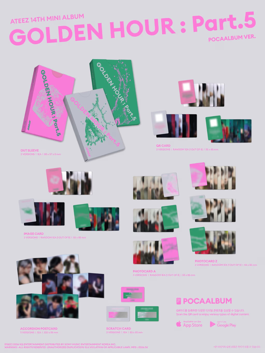 (PRE-ORDER) ATEEZ - GOLDEN HOUR : PART.5 (POCAALBUM) (3 VERSIONS) RANDOM