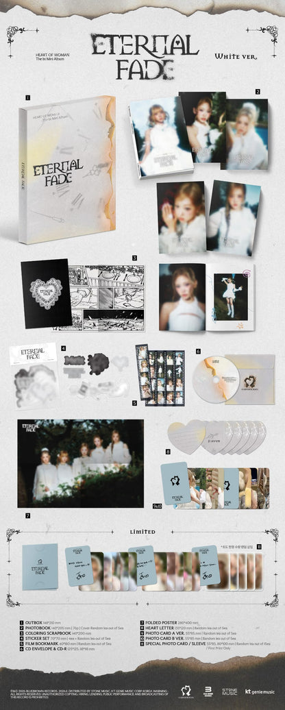(PRE-ORDER) HEART OF WOMAN - 1ST MINI ALBUM [ETERNAL FADE] (2 VERSIONS)