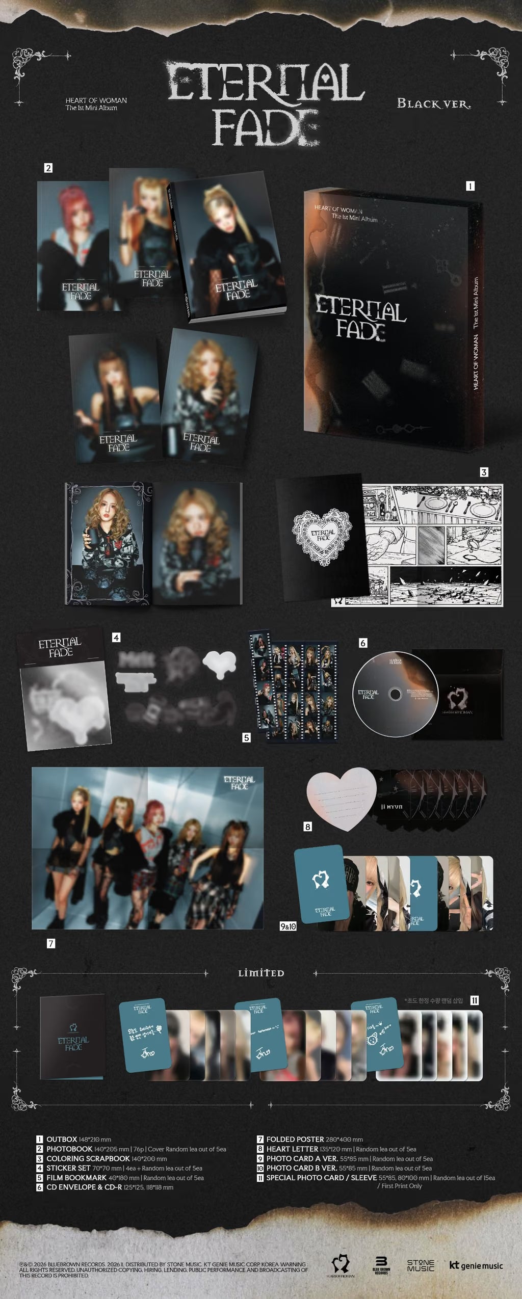 (PRE-ORDER) HEART OF WOMAN - 1ST MINI ALBUM [ETERNAL FADE] (2 VERSIONS)