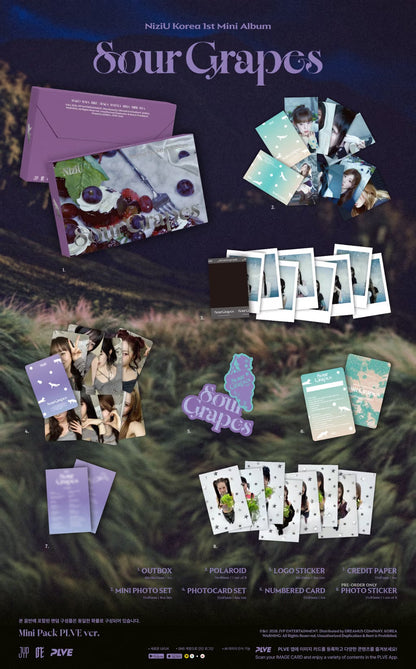 (PRE-ORDER) NIZIU - 1ST MINI ALBUM [SOUR GRAPES] MINI PACK PLVE VER.
