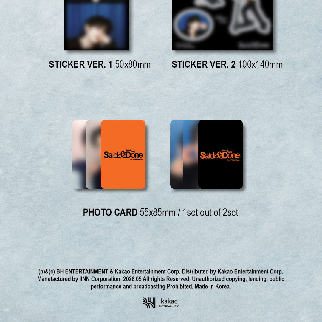 (PRE-ORDER) PARK JINYOUNG - 2ND MINI ALBUM [SAID & DONE] (ARCHIVE VER.) - LightUpK