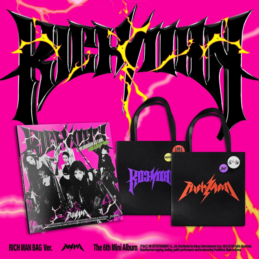 (PRE-ORDER) AESPA - 6TH MINI ALBUM [RICH MAN] (RICH MAN BAG VER.) (2 VERSIONS) RANDOM - LightUpK