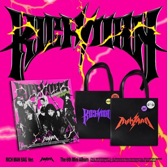 (PRE-ORDER) AESPA - 6TH MINI ALBUM [RICH MAN] (RICH MAN BAG VER.) (2 VERSIONS) RANDOM - LightUpK