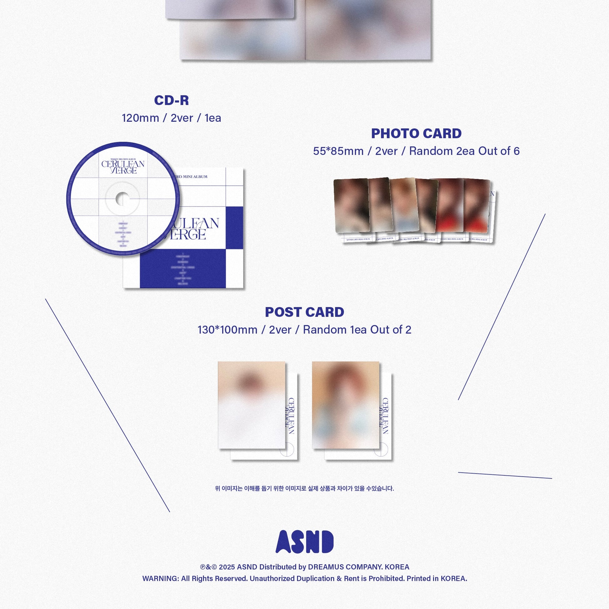 (PRE-ORDER) WENDY - 3RD MINI ALBUM [CERULEAN VERGE] DIGIPACK VER. (2 VERSIONS) RANDOM - LightUpK