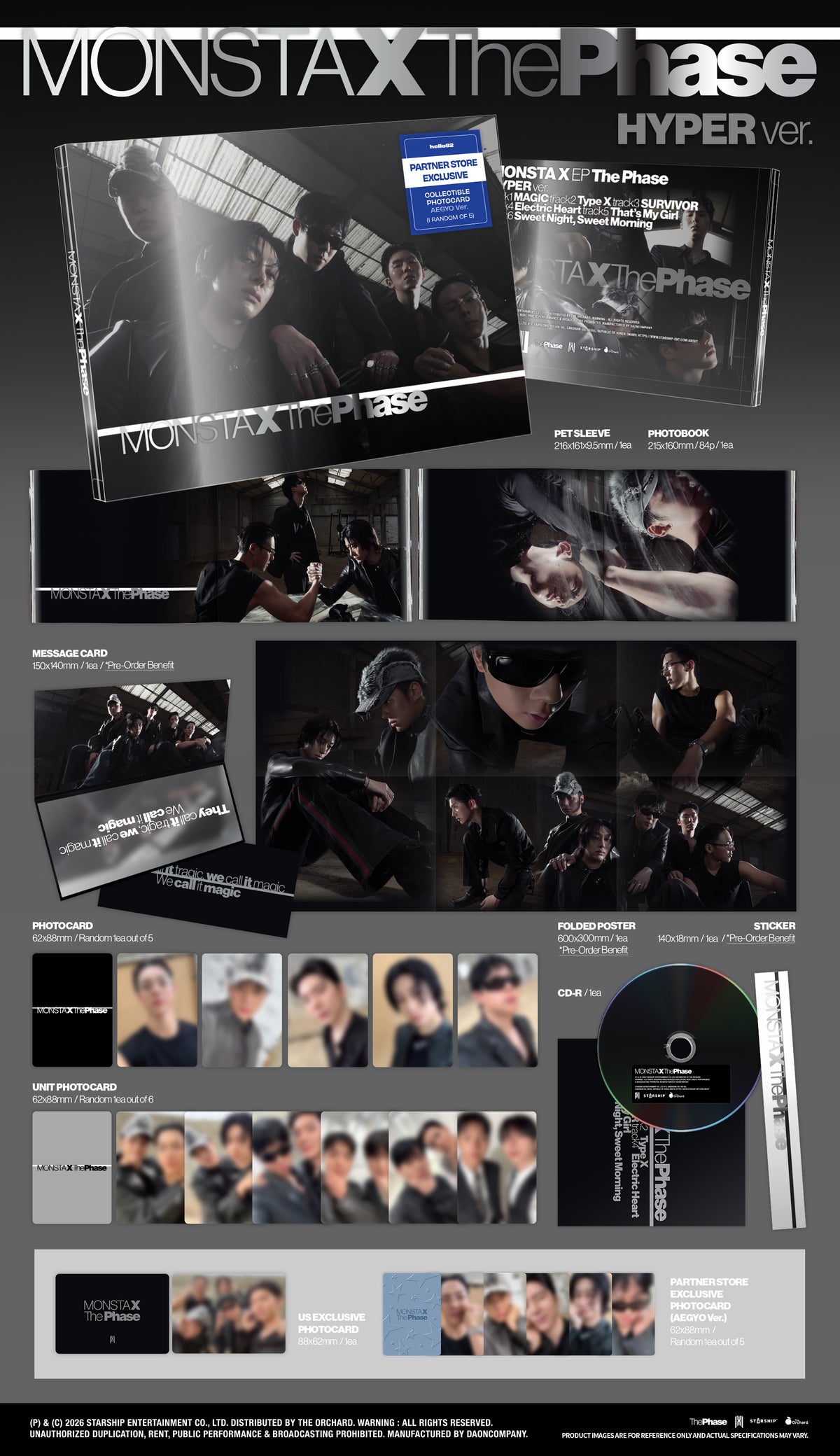 [hello82] [PARTNER STORE EXCLUSIVE] MONSTA X - THE PHASE (4 VERSIONS)