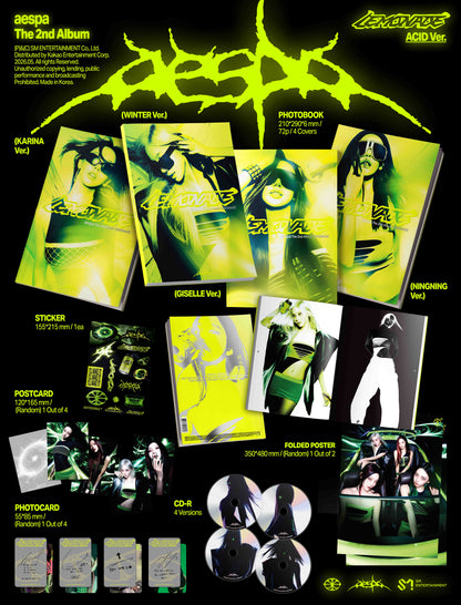 (PRE-ORDER) AESPA - 2ND ALBUM [LEMONADE] (ACID VER.) (4 VERSIONS) RANDOM