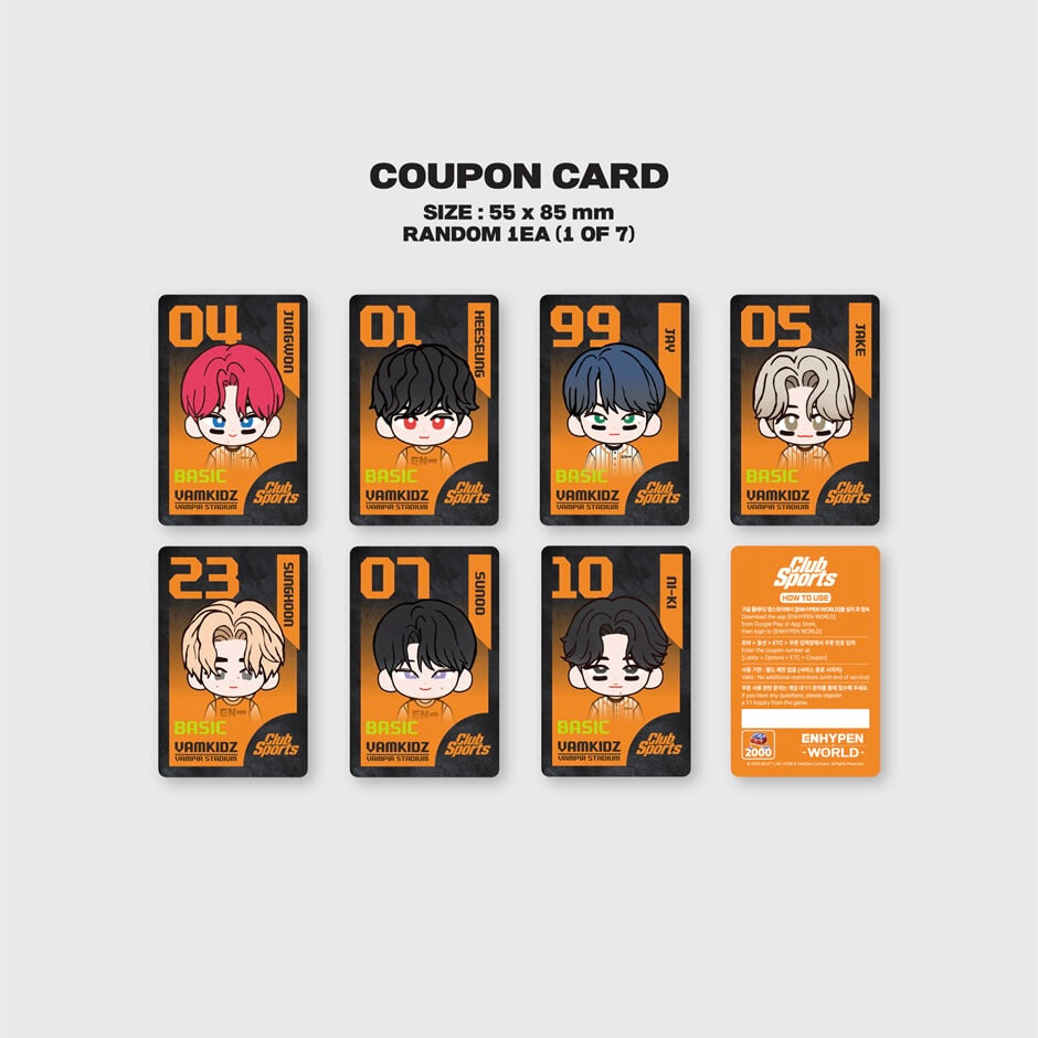 (PRE-ORDER) ENHYPEN - WORLD COUPON CARD COLLECTION (CLUB SPORTS BASIC VER.) - LightUpK