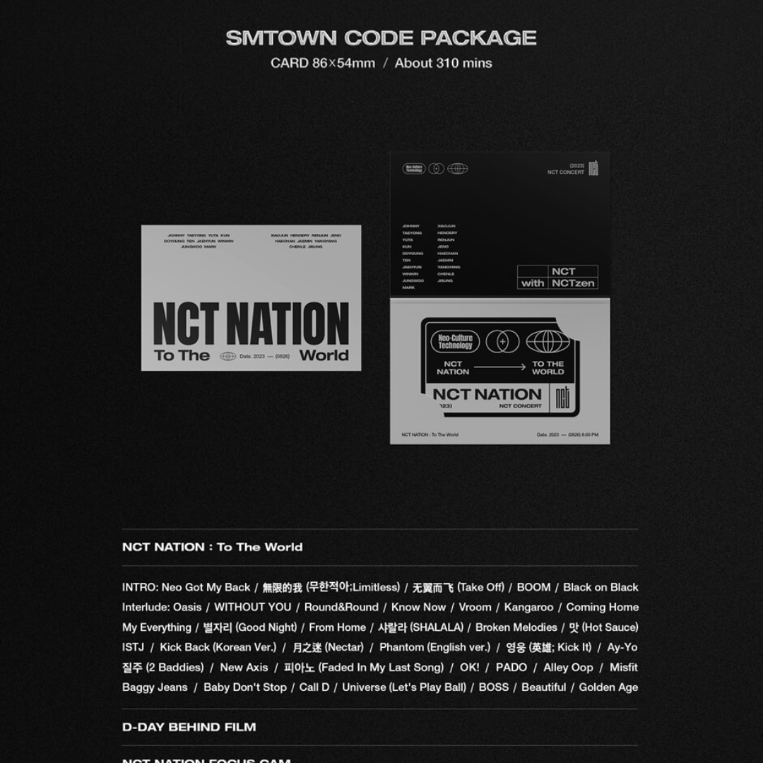 (PRE-ORDER) NCT - 2023 NCT CONCERT [NCT NATION : TO THE WORLD IN INCHEON SMTOWN CODE]