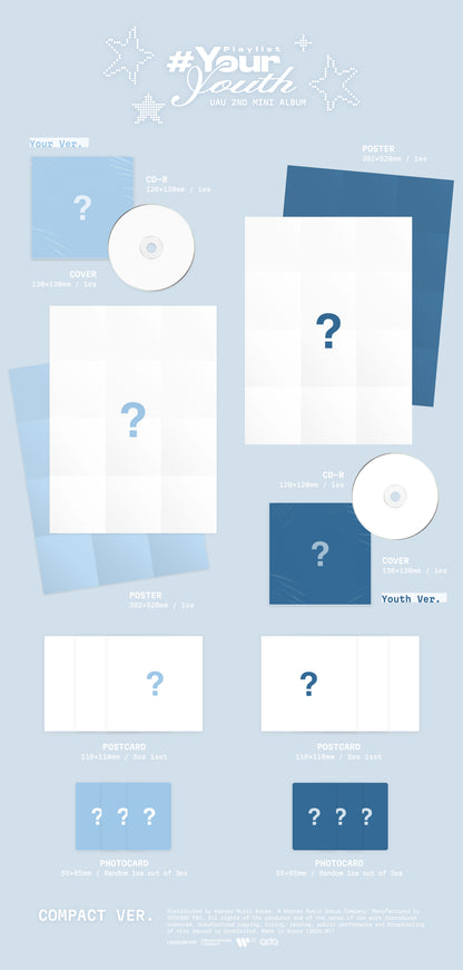 (PRE-ORDER) UAU - 2ND MINI ALBUM PLAYLIST #YOUR YOUTH [COMPACT VER.] (2 VERSIONS) RANDOM