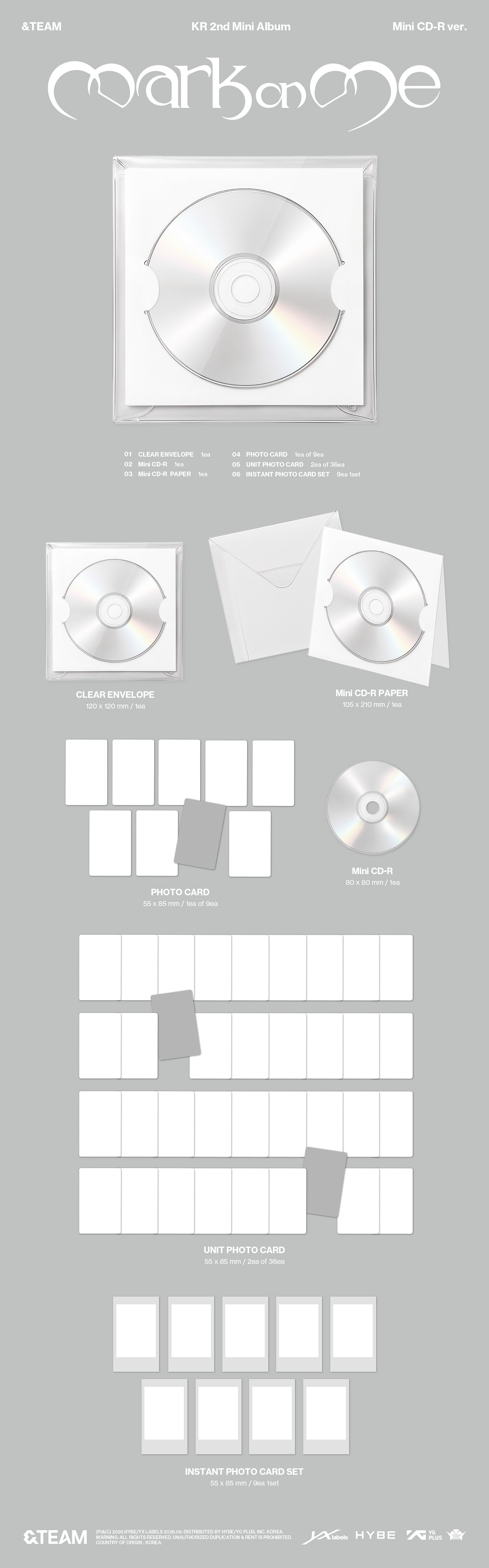 (PRE-ORDER) &TEAM - KR 2ND MINI ALBUM [MARK ON ME] MINI CD-R VER.