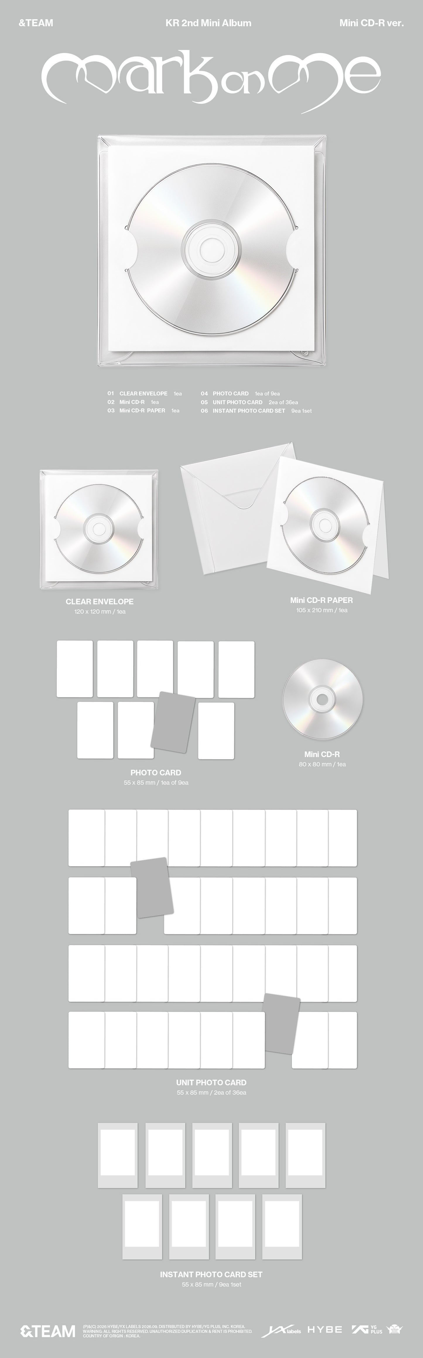 (PRE-ORDER) &TEAM - KR 2ND MINI ALBUM [MARK ON ME] MINI CD-R VER.