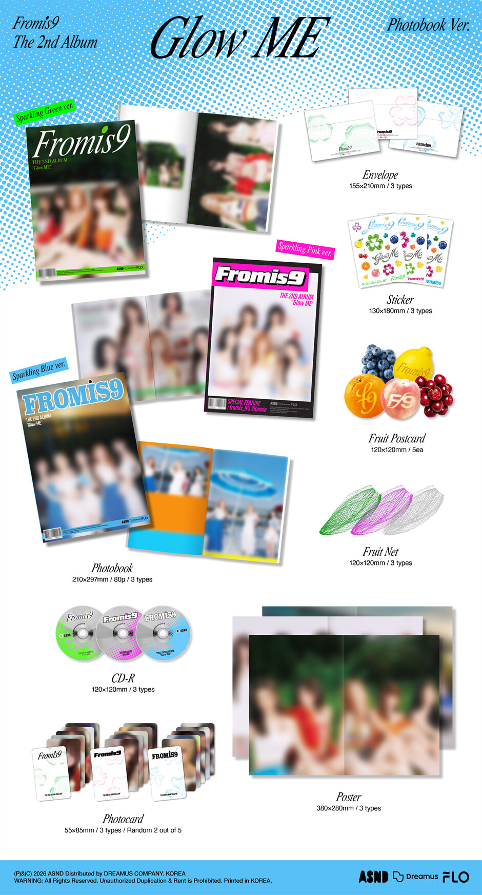 (PRE-ORDER) FROMIS_9 - 2ND ALBUM [GLOW ME] (PHOTOBOOK VER.) (3 VERSIONS) RANDOM