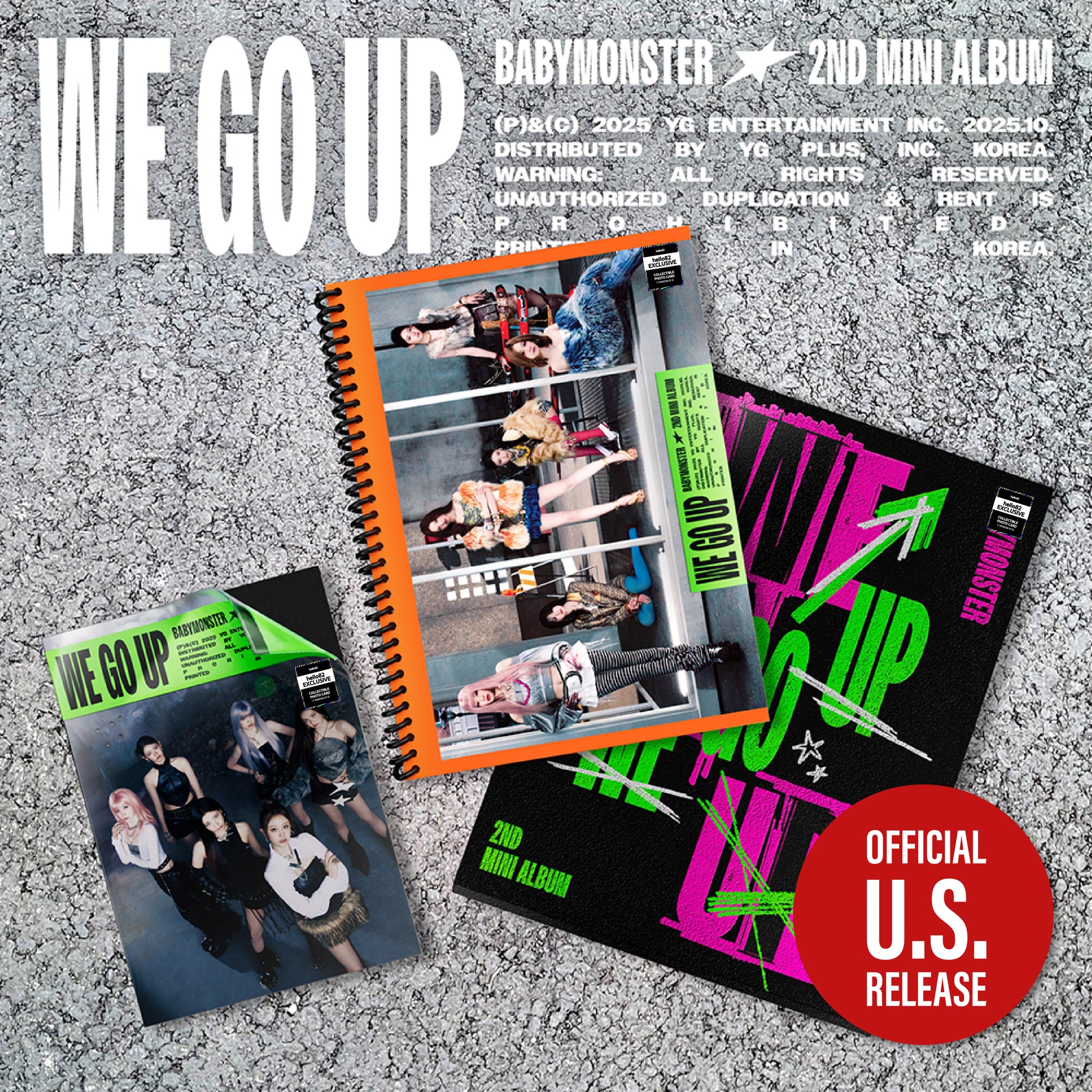 (PRE-ORDER) [HELLO82] (HELLO82 EXCLUSIVE) BABYMONSTER - WE GO UP (3 VERSIONS) - LightUpK