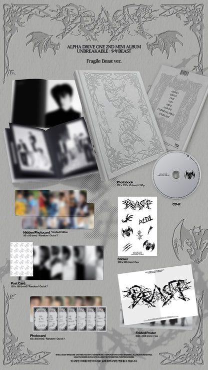 (PRE-ORDER) ALPHA DRIVE ONE - 2ND MINI ALBUM [UNBREAKABLE : 少年BEAST] FRAGILE BEAST VER.