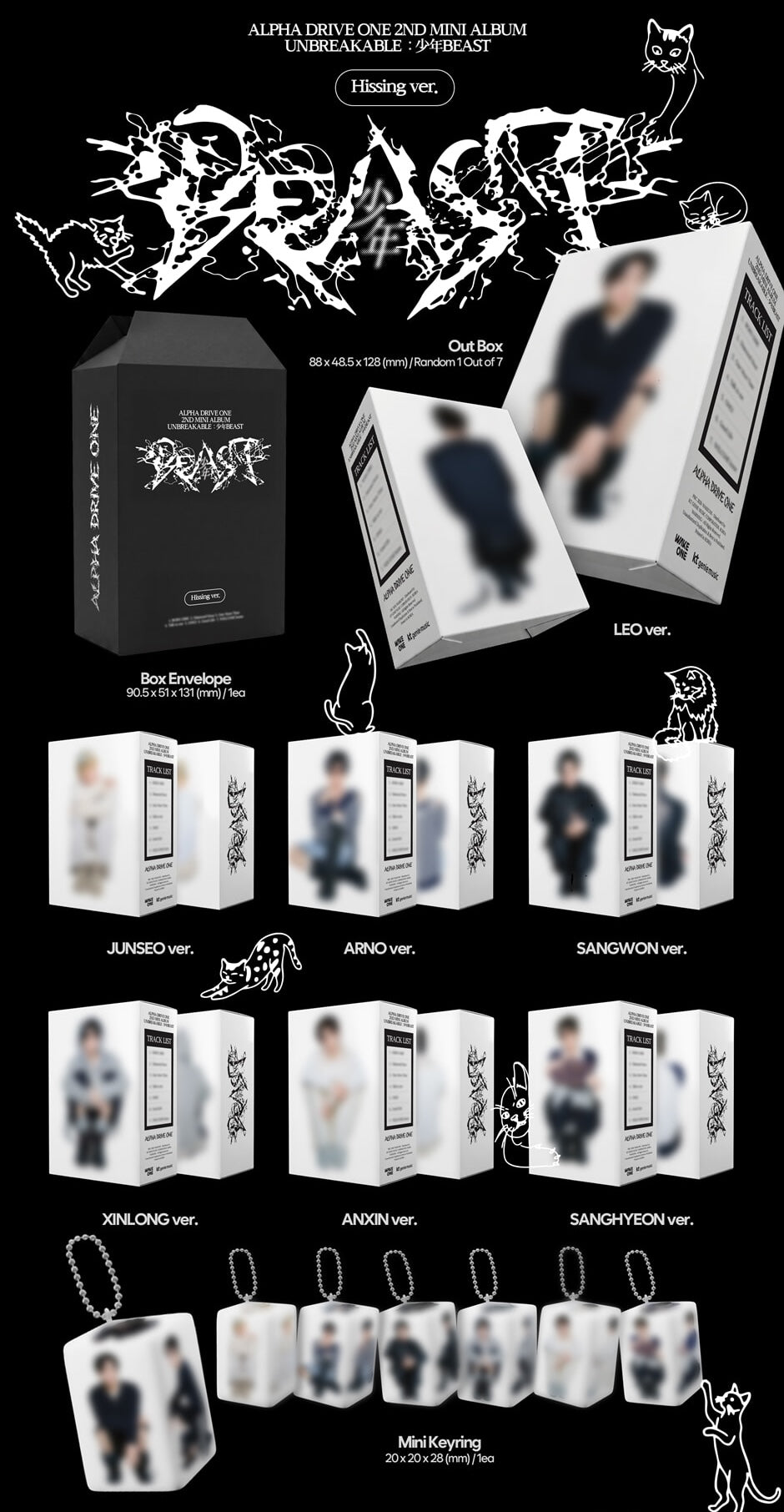 (PRE-ORDER) ALPHA DRIVE ONE - 2ND MINI ALBUM [UNBREAKABLE : 少年BEAST] HISSING VER. (7 VERSIONS) RANDOM