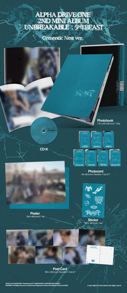(PRE-ORDER) ALPHA DRIVE ONE - 2ND MINI ALBUM [UNBREAKABLE : 少年BEAST] CEMENTIC NEST VER.