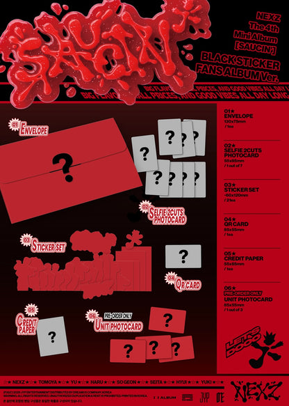 (PRE-ORDER) NEXZ - 4TH MINI ALBUM [SAUCIN'] STICKER FANS ALBUM VER. (2 VERSIONS) RANDOM