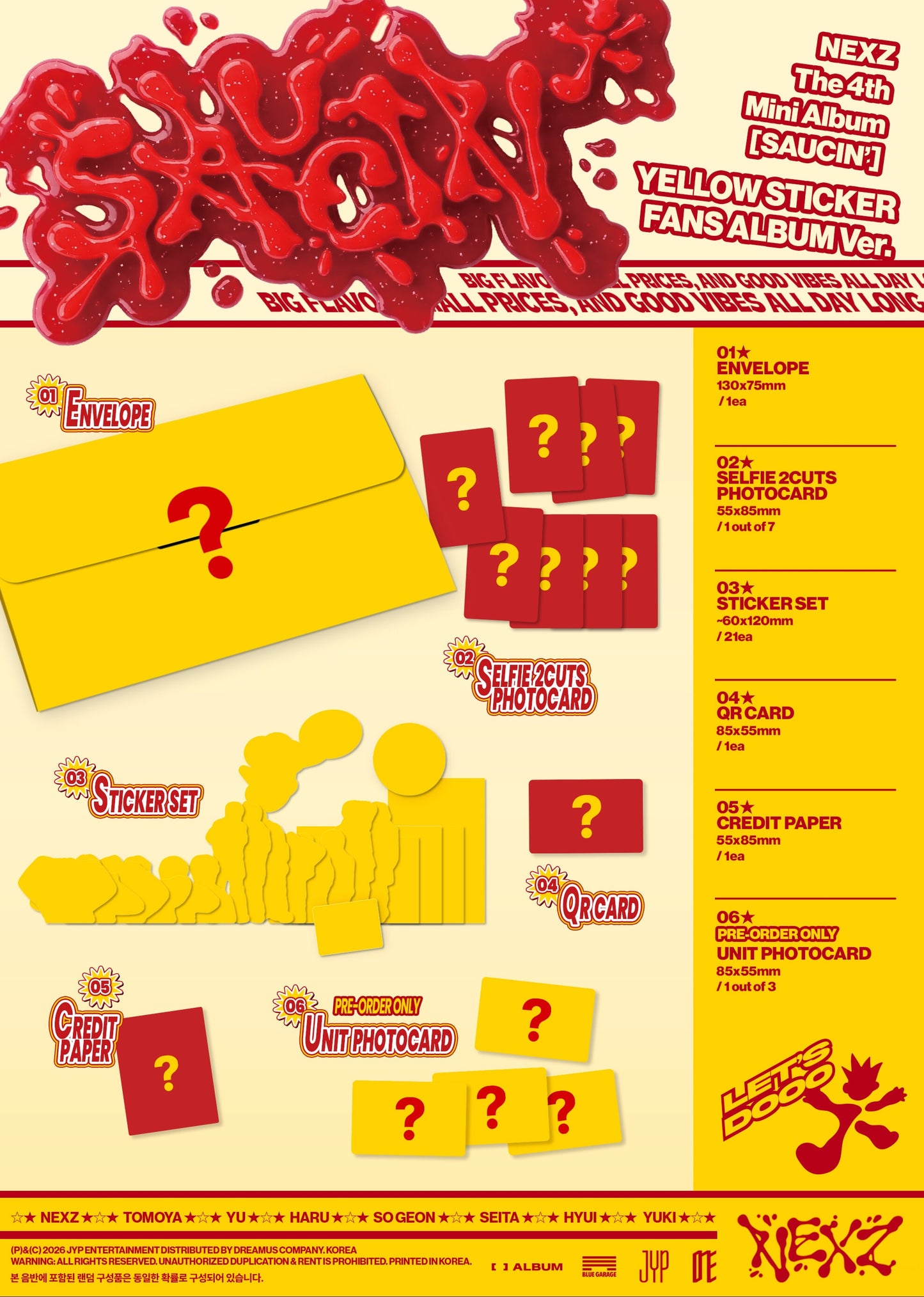 (PRE-ORDER) NEXZ - 4TH MINI ALBUM [SAUCIN'] STICKER FANS ALBUM VER. (2 VERSIONS) RANDOM