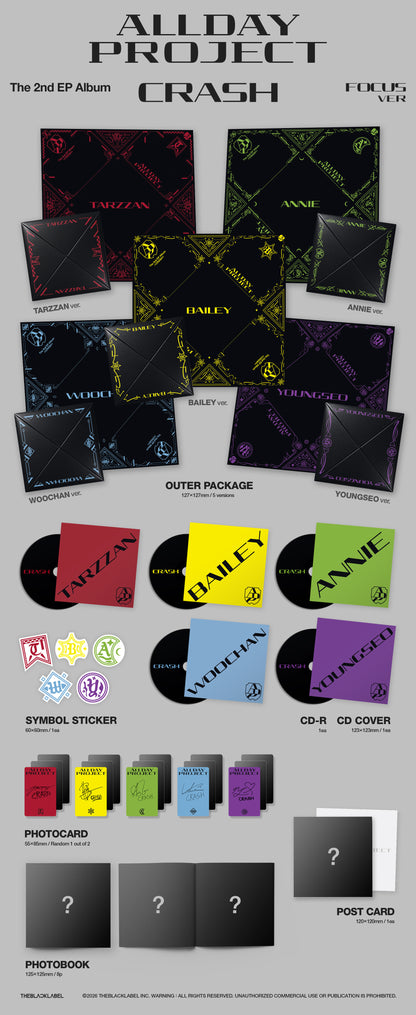 (PRE-ORDER) ALLDAY PROJECT - THE 2ND EP ALBUM [CRASH] FOCUS VER. (5 VERSIONS) RANDOM